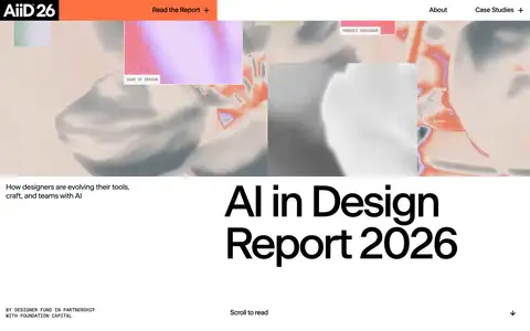AI in Design Report 2026をスクロールしたときのフレーム3