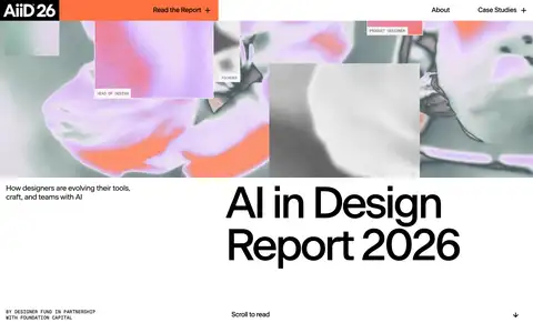 AI in Design Report 2026をスクロールしたときのフレーム4