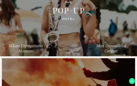The Pop-Up Hotelをスクロールしたときのフレーム1