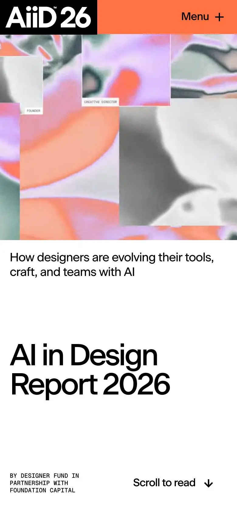 AI in Design Report 2026のスマホ版ファーストビュー