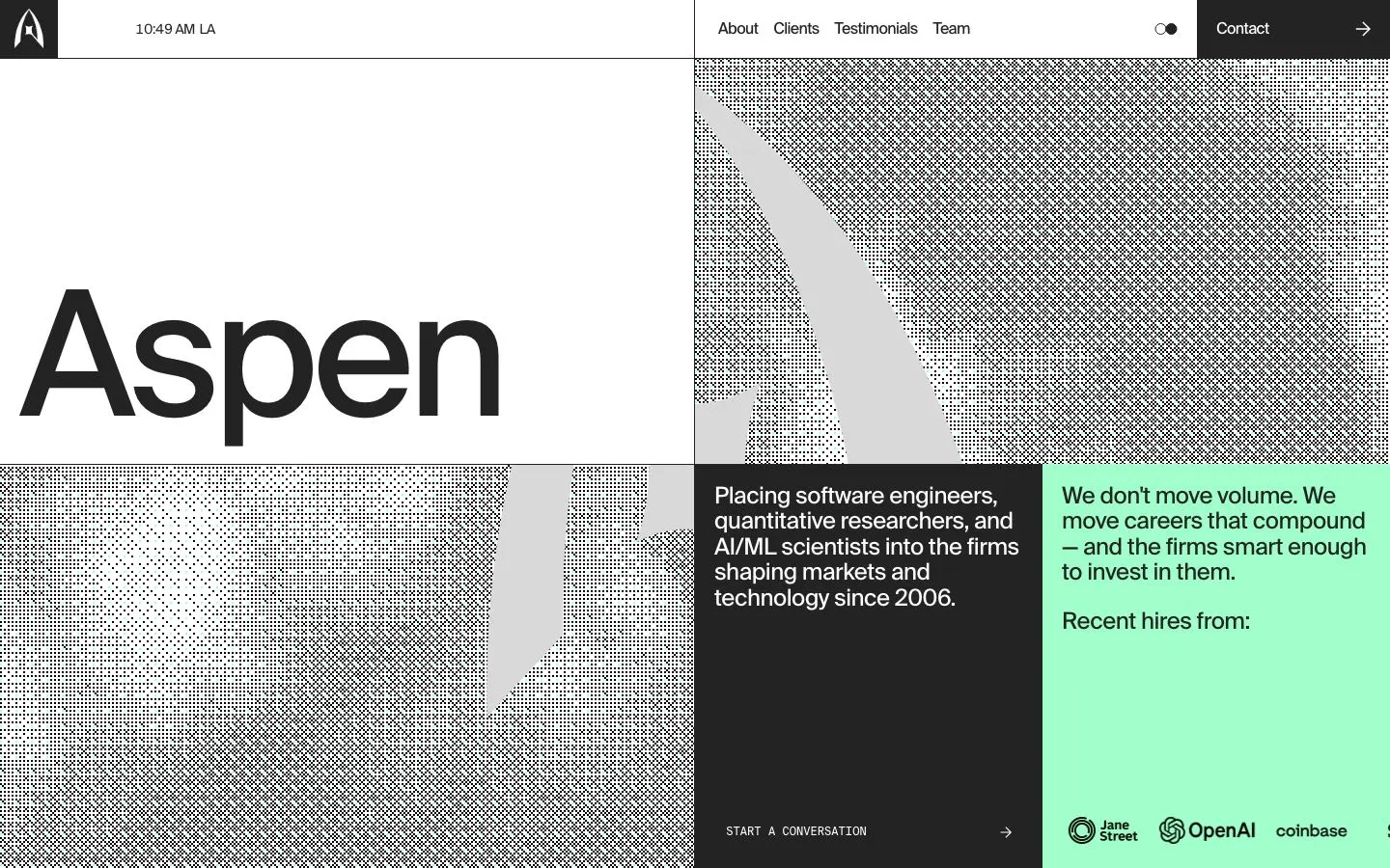 Aspen Searchのファーストビュー