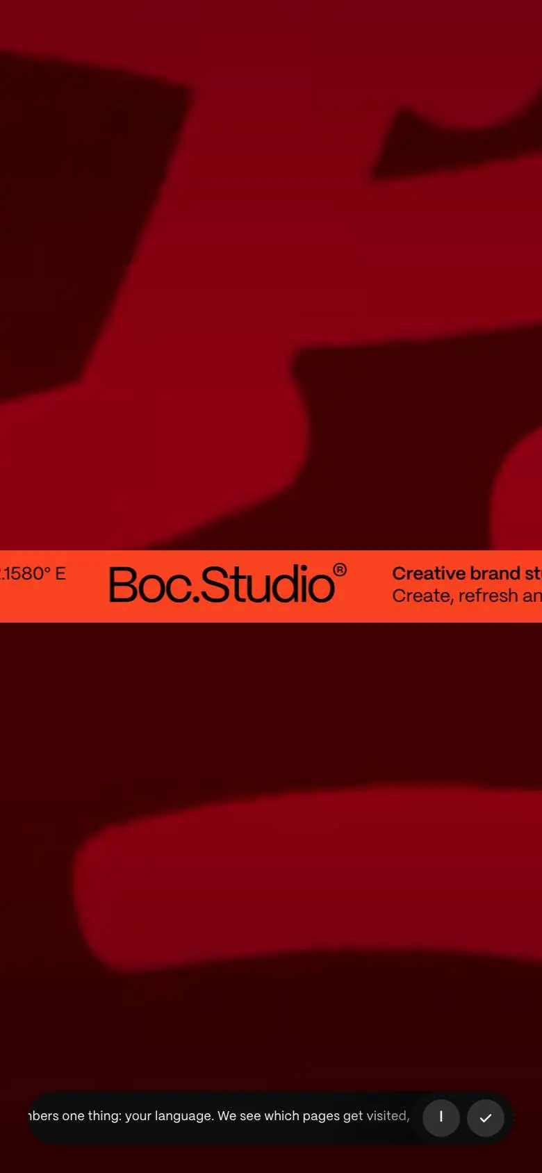 Boc.Studioのスマホ版ファーストビュー