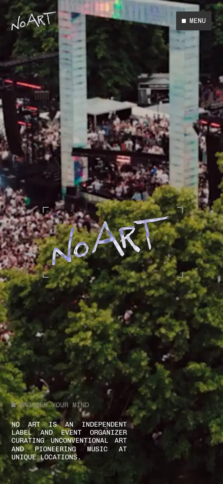No Artのスマホ版ファーストビュー