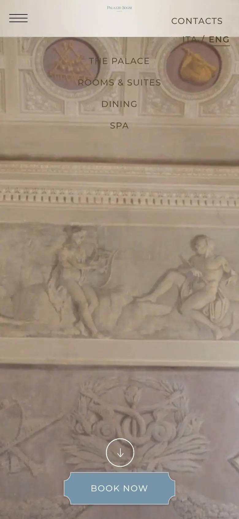 Palazzo Sogniのスマホ版ファーストビュー