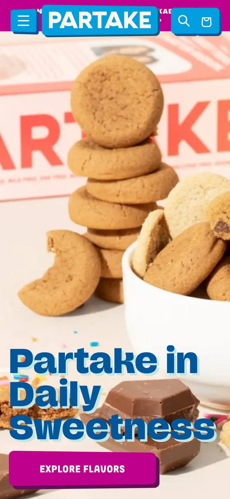 Partake Foodsのスマホ版ファーストビュー
