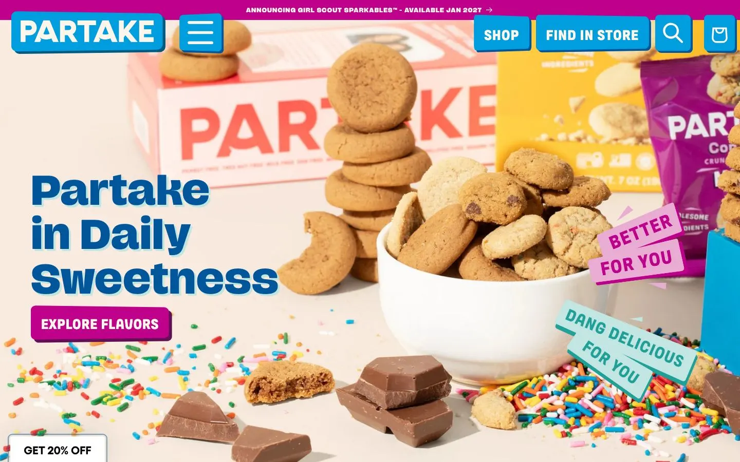 Partake Foodsのファーストビュー