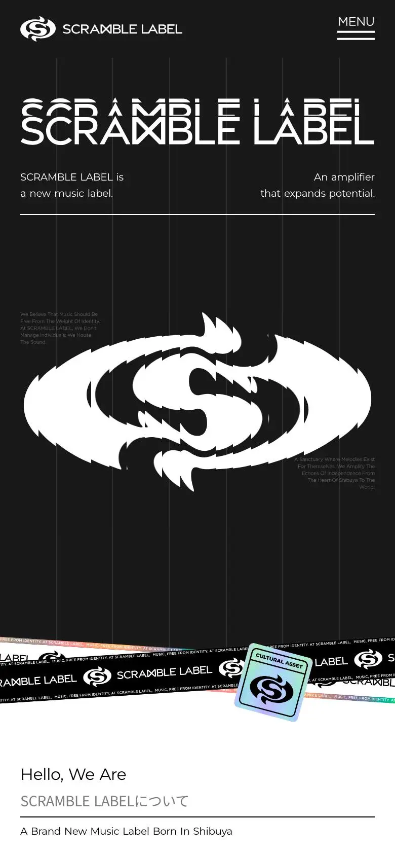 SCRAMBLE LABELのスマホ版ファーストビュー