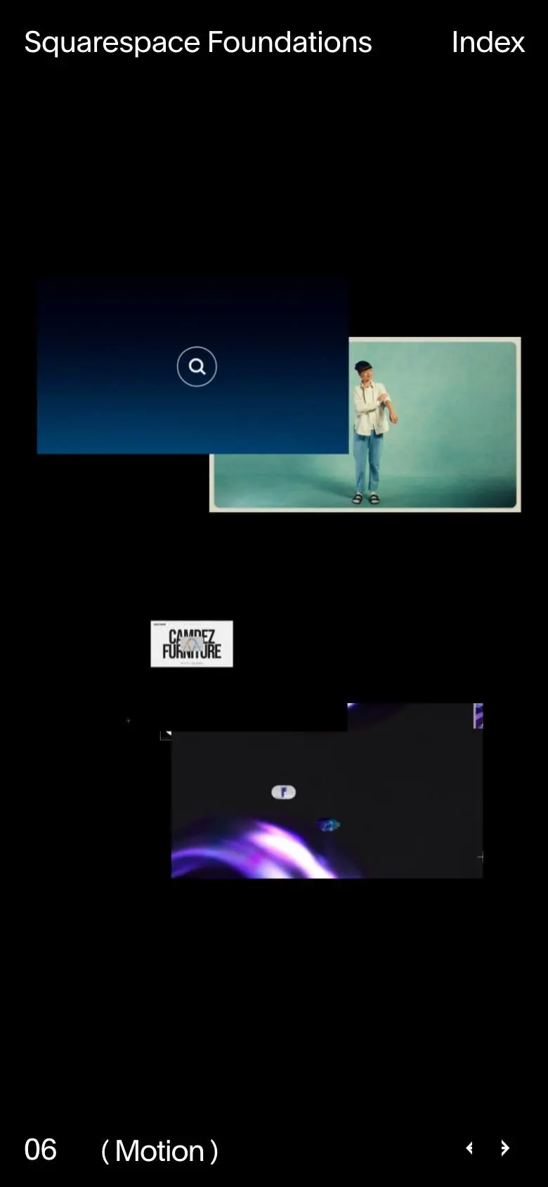 Squarespace Foundationsのスマホ版ファーストビュー
