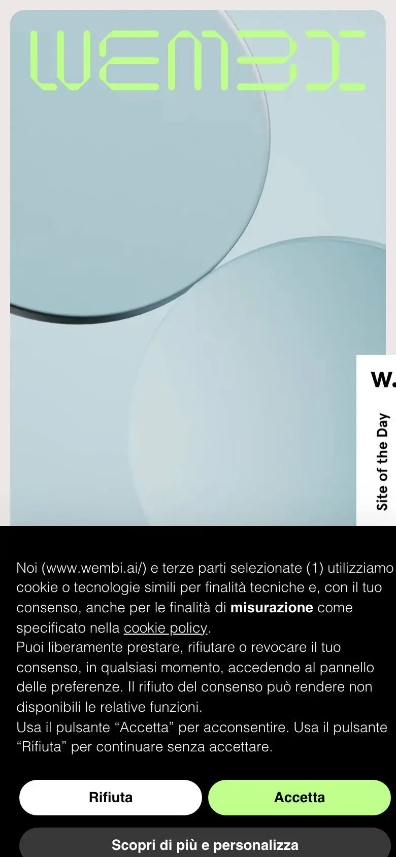 Wembiのスマホ版ファーストビュー